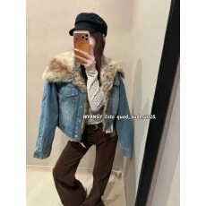 批发女款2025新款美式复古宽松设计感派克服棉衣加绒加厚外套