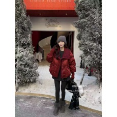 批发翻领毛呢拼接羽绒服女2025年冬季新款韩版时尚百搭显瘦白鸭绒外套