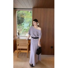 批发2026春夏新款时尚气质百搭显瘦休闲<b class='q'>针织</b><b class='q'>套装</b>女休闲上衣+半身裙