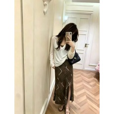 批发印花雪纺半身裙女夏轻薄遮肉显瘦高腰A字长裙打底衫三件套