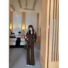 冬季新款连帽拉链卫衣时尚外套休闲裤两件套装女潮