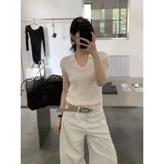 韩系慵懒感polo领短袖针织衫女2026夏季修身显瘦小众独特休闲上衣
