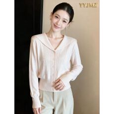 批发大翻领针织<b class='q'>开衫</b><b class='q'>女</b>2026秋冬新款纽扣修身显瘦洋气毛衣上衣潮