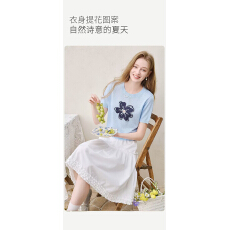 批发撞色<b class='q'>花朵</b>提花针织衫女短袖2026夏季新款松弛感薄上衣