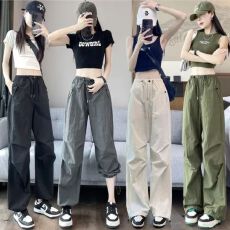 批发现货美式复古高腰工装裤夏季2026新款宽松休闲运动直筒裤潮#2135