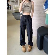 批发现货工装裤子女2026新款夏季高腰宽松抽绳阔腿休闲直筒长裤#2133