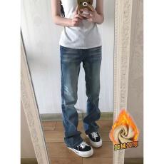 批发美式复古辣妹低腰百搭弹力微喇叭裤女<b class='q'>春</b>秋显瘦做旧窄版直筒牛仔裤