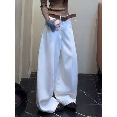 批发美式大码宽松慵懒松弛感牛仔裤子女辣妹复古小众百搭拖地<b class='q'>长裤</b>