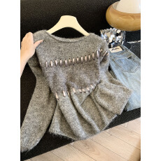 批发实拍秋冬新款<b class='q'>韩版</b>气质高级纯色简约宽松针织衫通勤风宽松<b class='q'>长袖</b>毛衣