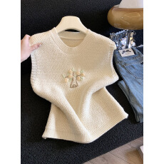 批发实拍2025秋季新品圆领花瓶针织马甲女<b class='q'>甜美</b>外穿叠穿坎肩上衣女