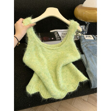 批发实拍韩系<b class='q'>甜美</b>减龄领毛衣马甲女秋季宽松显瘦外搭叠穿针织背心潮