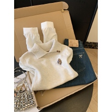 批发实拍学院风假两件针织衫女春款设计感小众衬衣袖拼接修身短款上衣