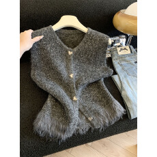 批发实拍小香风马甲女春秋新款高级感毛边小个子马夹上衣流苏短款外套