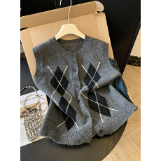 批发实拍早春新款韩版半高领通勤风宽松休闲显瘦<b class='q'>百搭</b>马甲背心上衣女