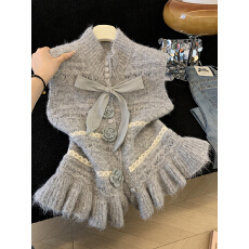 批发实拍<b class='q'>甜美</b>风蝴蝶结针织开衫女2026春装新款独特漂亮裙摆背心马甲