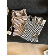 批发实拍工字条纹吊带<b class='q'>背心女</b>胸垫美背一体式内搭外穿修身<b class='q'>运动</b>无袖上衣