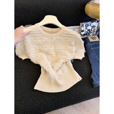 批发实拍毛针织衫简约休闲单排扣淑女<b class='q'>蝙蝠</b>袖中袖2026年春季新款女装