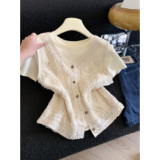 批发<b class='q'>实拍</b>编织马甲背心女春装吊带开衫马夹叠穿无袖外穿小衫<b class='q'>外套</b>上衣