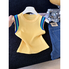 批发实拍圆领百搭休闲简约韩版套头针织面料宽松型显瘦好看夏季新款5