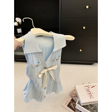 批发实拍小香风蝴蝶结无袖<b class='q'>百搭</b>背心女2026年夏新款气质显瘦针织衫上衣