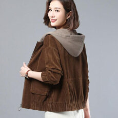 批发灯芯绒短外套女韩版宽松<b class='q'>春</b>秋装2025年新款时尚百搭女士夹克潮