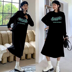 批发250克大卫衣# 冬季加绒加厚潮ins宽松韩版年新款<b class='q'>连衣裙</b>