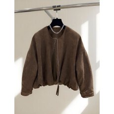 批发短款仿鹿皮绒棒球服外套女秋冬新款复古宽松胖MM气质洋气<b class='q'>夹克</b>上衣