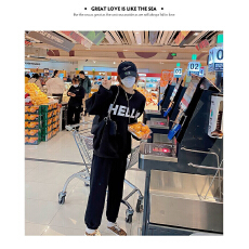 批发休闲运动套装女潮流长袖长裤秋冬加绒薄款休闲韩版套装