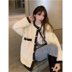 批发羊羔毛小香风外套女秋冬2025新款<b class='q'>韩版</b>宽松百搭短款气质上衣潮