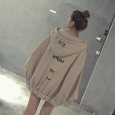 批发200克连帽卫衣女秋冬<b class='q'>韩版</b>潮原宿bf风宽松学生加绒ulzzang拉链开衫