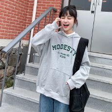 批发美式少年复古连帽字母宽松卫衣秋冬<b class='q'>韩版</b>加厚bf慵懒风<b class='q'>长袖</b>上衣