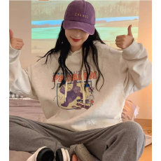 批发加绒加厚卫衣<b class='q'>外套</b>女装秋冬韩版连帽宽松印花<b class='q'>长袖</b>上衣潮