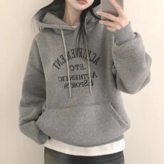 批发加绒加厚卫衣<b class='q'>外套</b>女装秋冬韩版连帽宽松印花<b class='q'>长袖</b>上衣潮