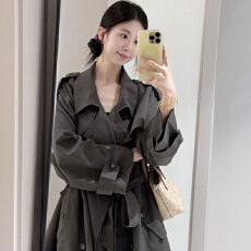 批发原版做法宽松风衣外套女2025秋冬新款小个子巨好看韩版高级感短款