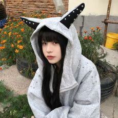 批发原版华棉复合美式复古铆钉杜宾犬连帽卫衣男女2025秋冬季新款