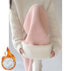 批发加绒水貂绒阔腿裤<b class='q'>女</b>2025秋冬新款高腰休闲直筒窄版慵懒针织糯米裤