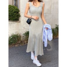 批发辣妹纯欲风U领吊带<b class='q'>连衣裙</b>慵懒性感修身显瘦百搭吊带裙包臀长裙韩