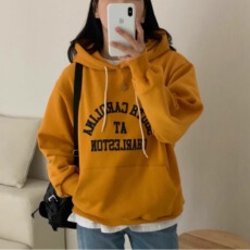 批发加绒加厚卫衣外套女装秋冬<b class='q'>韩版</b>连帽宽松印花长袖上衣潮