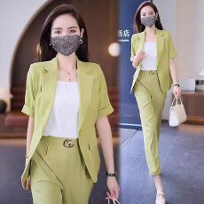 批发时尚气质西装套装女士2026夏装新款小个子职业短袖西服薄款两件套