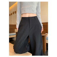 批发高级感垂感西装裤女2026春季新款高腰显瘦宽松直筒拖地阔腿裤