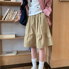 批发春夏季2026年新款高级感学院风半裙高腰伞裙