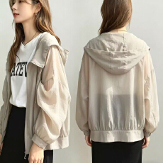 批发冰丝防晒衣女夏季轻薄透气防紫外线连帽开衫百搭外套连帽