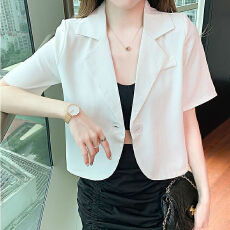 批发夏季2026新款韩版小个子休闲西服短款上衣薄款网红潮