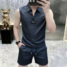 批发【轻奢时尚】夏季<b class='q'>男</b>士休闲百搭无袖T恤翻领<b class='q'>背心</b>薄款上衣<b class='q'>男</b>装