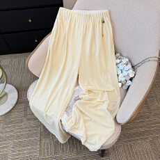 批发新中式丝绒阔腿裤秋冬款高腰国风唐装裤新款休闲裤