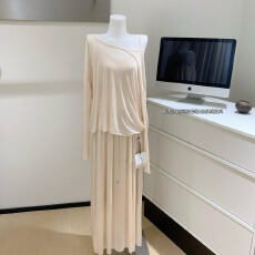 批发【赵露思许妍同款】Luna7xi长袖宽松T恤女士气质上衣<b class='q'>长裙</b>时尚套装