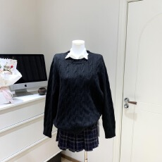 批发cookadaily人鱼 麻花套头毛衣修身压褶长袖<b class='q'>衬衫</b>上衣宽松设计感