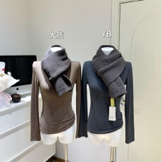 批发蘑糯糯同款 毛线围巾韩版百搭冬日氛围感蓬松加厚保暖围脖单品