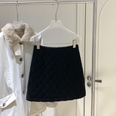 批发cookadaily人鱼 夹棉保暖冬季丝绒菱格复古A字休闲半裙短<b class='q'>裤</b>