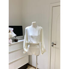 批发DH 大花【柔光漫纱】小众设计感<b class='q'>长袖</b>绑带法式韩系ins衬衫女26年春